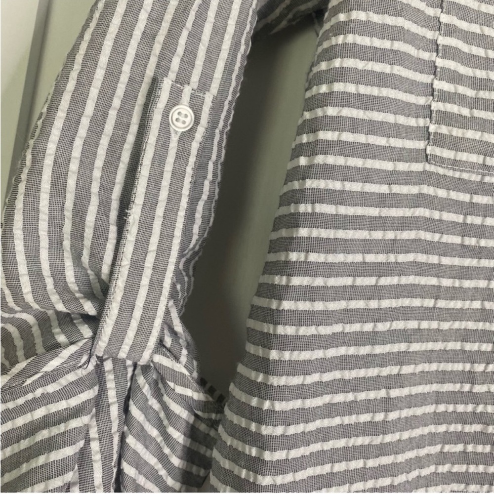 Adyson Parker gray white striped button up shirt - Picture 3 of 14